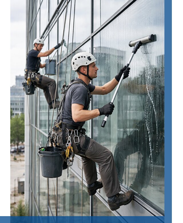 Мойка витражей альпинистами в Томске от 765 р. под ключ|ВЫСОТНИК-Тмс