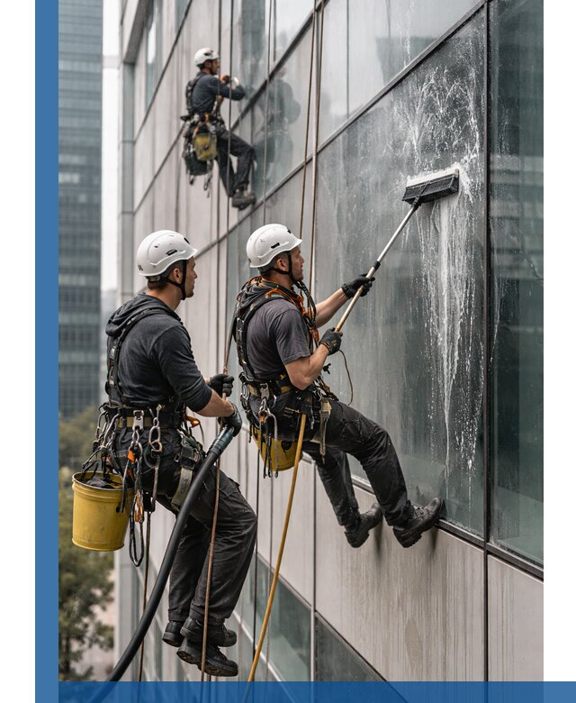 Профессиональная высотная мойка фасадов зданий в Томске