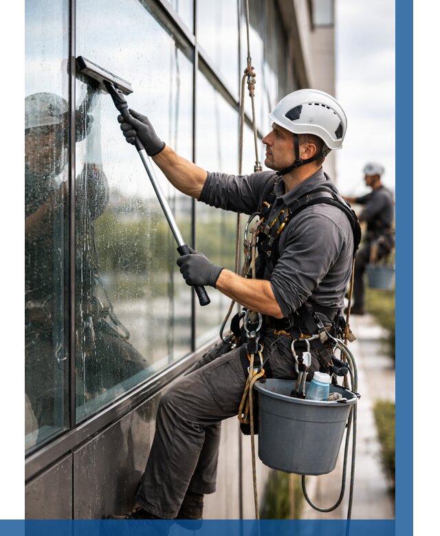 Мойка стеклянных фасадов в Томске от 219 р. | ВЫСОТНИК-Тмс
