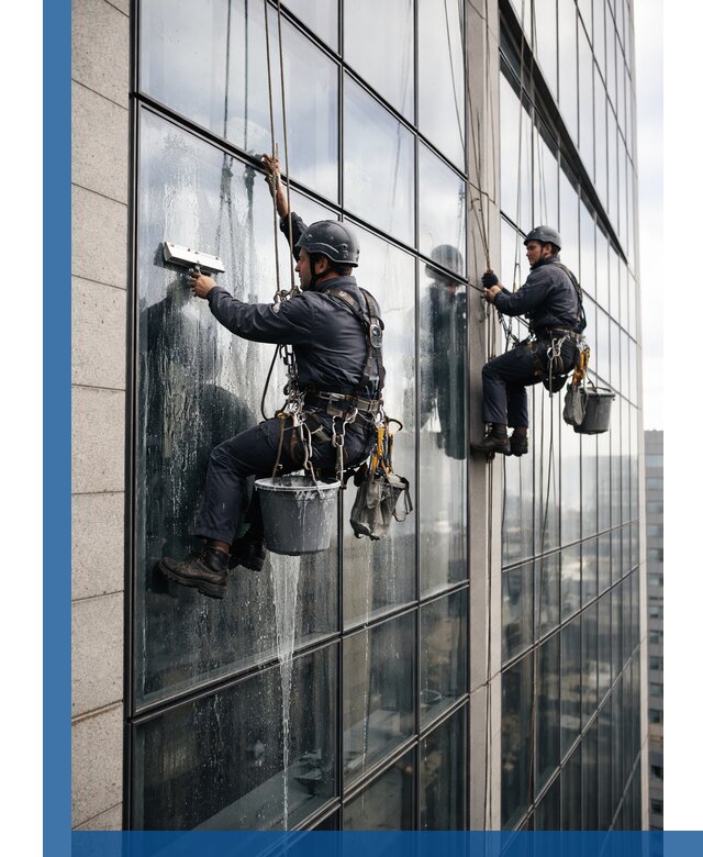 Профессиональная мойка стеклянных фасадов зданий в Томске