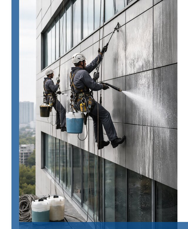 Профессиональная мойка вентилируемых фасадов в Томске