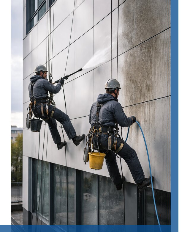 Мойка фасада из композита в Томске по цене от 328 р. | ВЫСОТНИК-Тмс