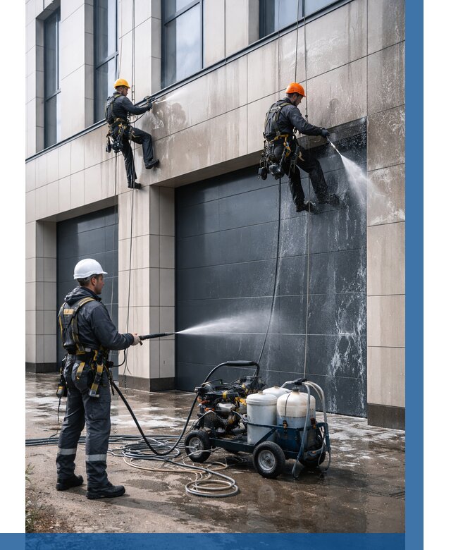 Послестроительная мойка фасада в Томске от 328 р. | ВЫСОТНИК-Тмс