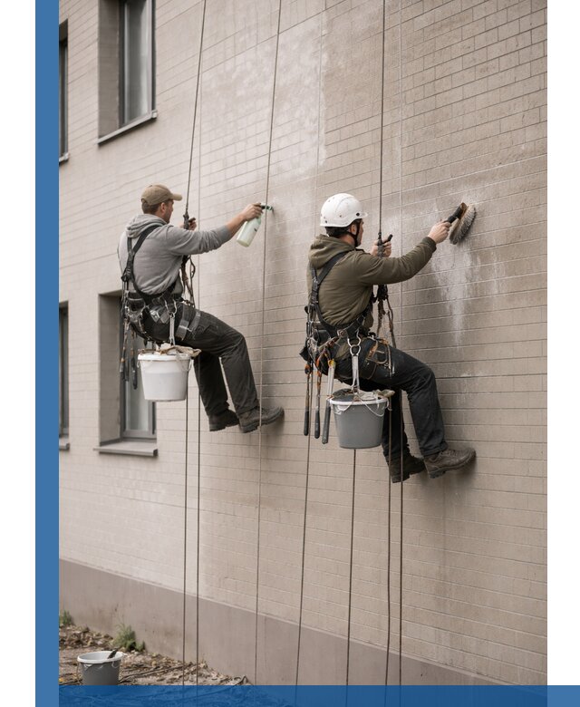 Удаление высолов с фасада зданий в Томске без повреждений и следов