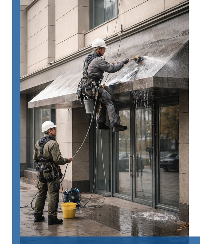 Профессиональная мойка козырьков и навесов в Томске