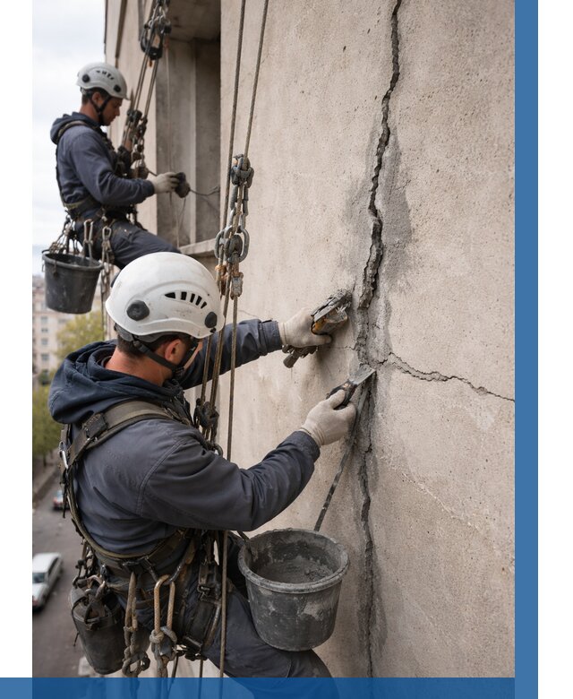 Заделка трещин на фасаде в Томске от 983 р. | ВЫСОТНИК-Тмс