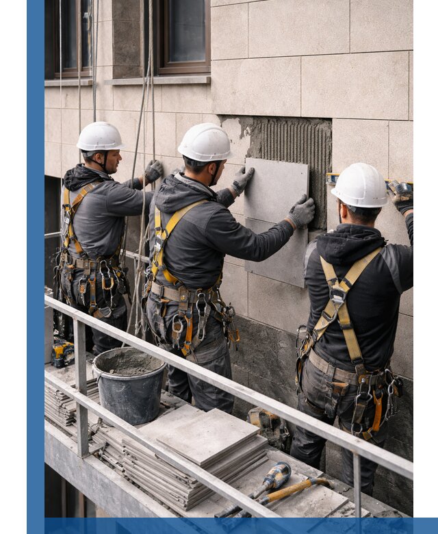 Ремонт облицовки фасада плиткой в Томске с гарантией