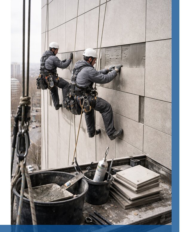 Ремонт фасада из керамогранита в Томске от 2732 р. | ВЫСОТНИК-Тмс