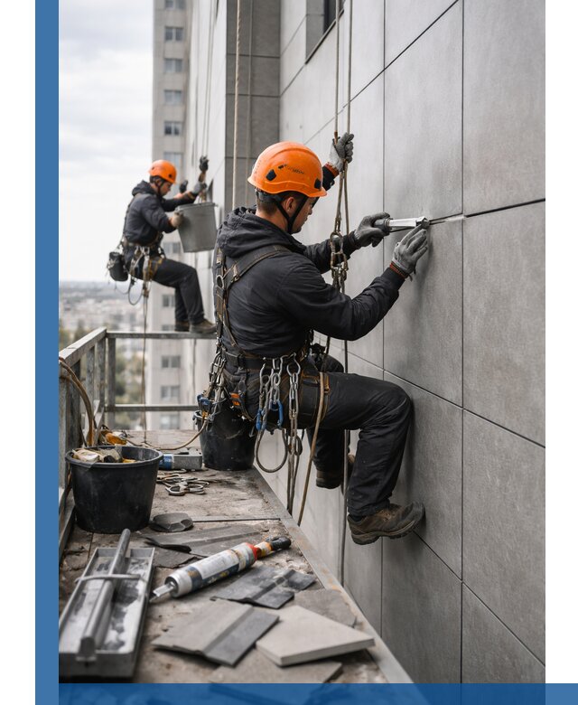 Профессиональный ремонт фасада из керамогранита в Томске