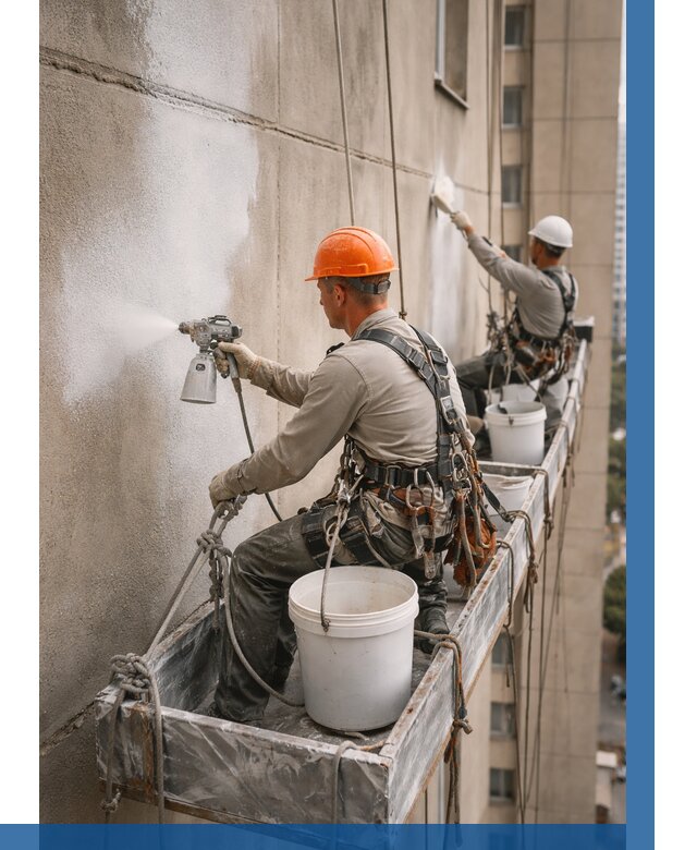 Грунтовка фасада на высоте в Томске от 131 р. | ВЫСОТНИК-Тмс