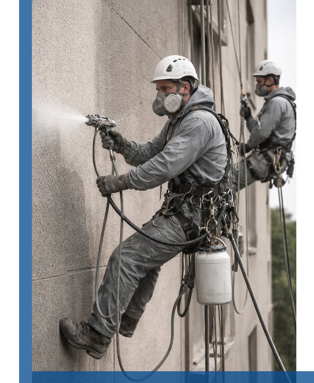 Безвоздушная покраска фасадов зданий в Томске профессионально