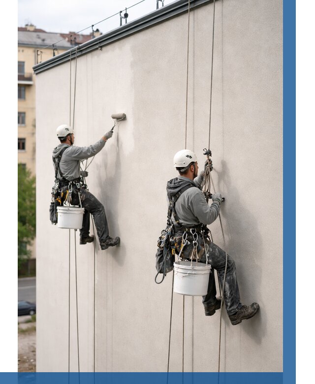 Покраска оштукатуренного фасада в Томске от 350 р. | ВЫСОТНИК-Тмс