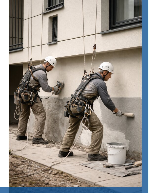 Окраска цоколя здания в Томске от 492 р. под ключ | ВЫСОТНИК-Тмс