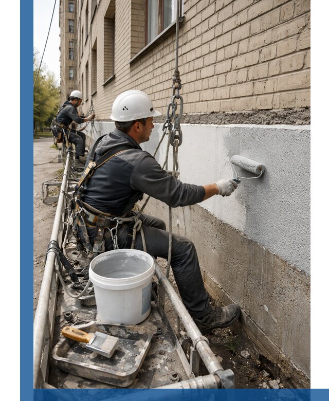 Окраска цоколя здания в Томске профессионально и надежно