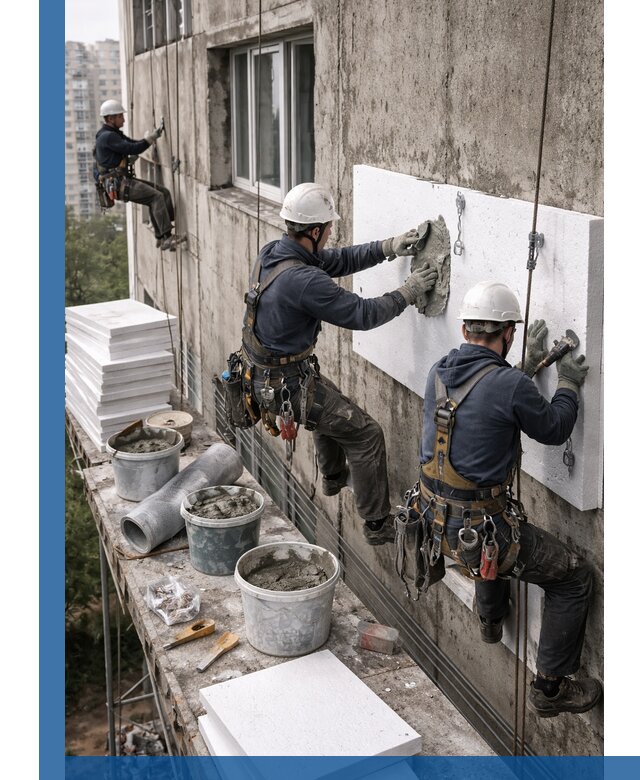 Утепление фасада пенополистиролом в Томске под ключ