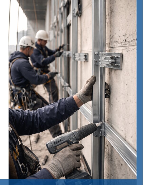 Монтаж подсистемы вентфасада в Томске от 929 р. | ВЫСОТНИК-Тмс