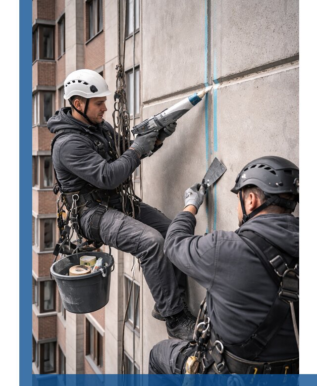 Вторичная герметизация швов фасада и кровли в Томске