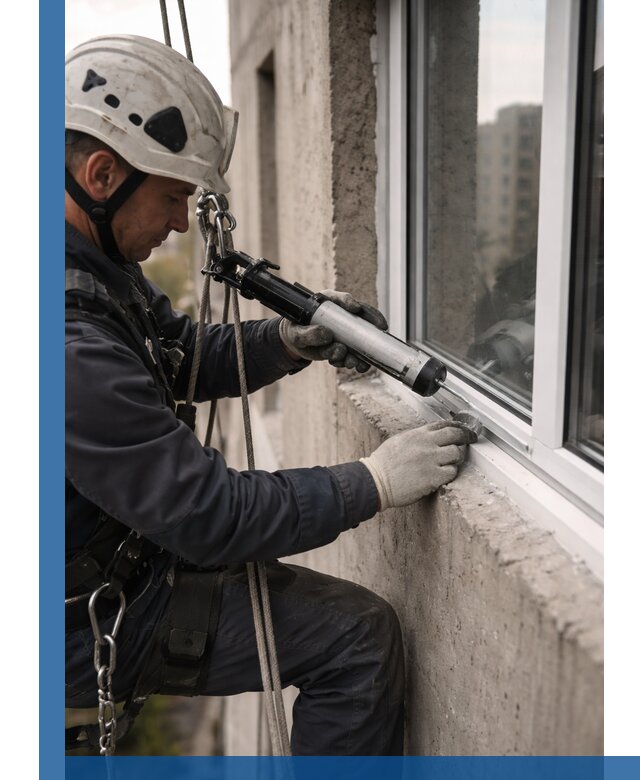 Герметизация оконных швов снаружи в Томске профессионально