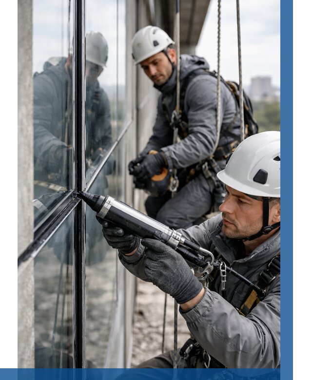 Герметизация витражных швов в Томске от 710 р. | ВЫСОТНИК-Тмс