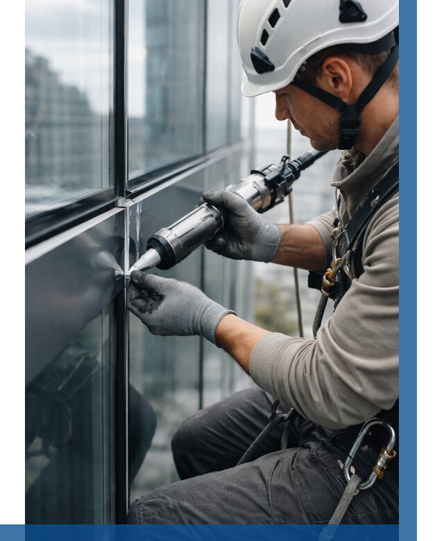 Герметизация стыков витража в Томске от 1311 р. | ВЫСОТНИК-Тмс