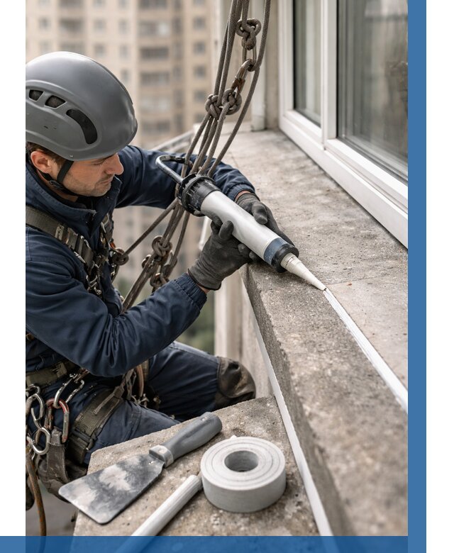 Герметизация балконного козырька в Томске от 4917 р. | ВЫСОТНИК-Тмс