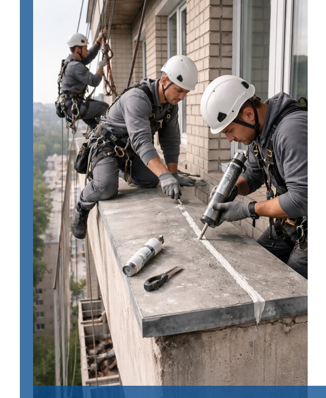 Герметизация балконного козырька в Томске профессионально