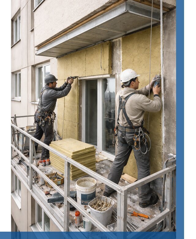 Утепление балкона снаружи в Томске от 1748 р. под ключ ВЫСОТНИК-Тмс