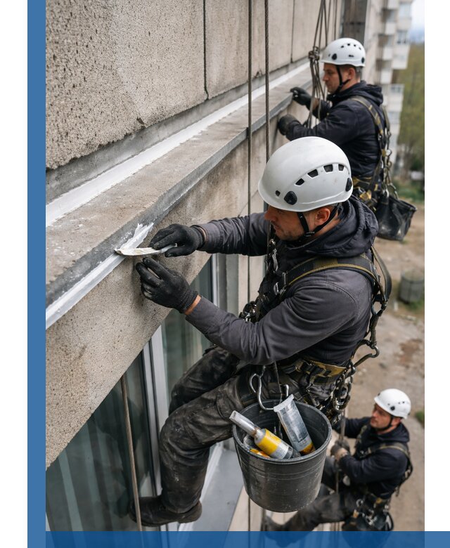 Герметизация примыкания балкона в Томске под ключ с гарантией