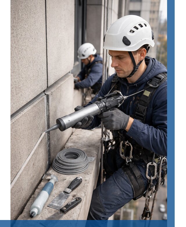 Герметизация деформационных швов фасада в Томске от 765 | ВЫСОТНИК-Тмс