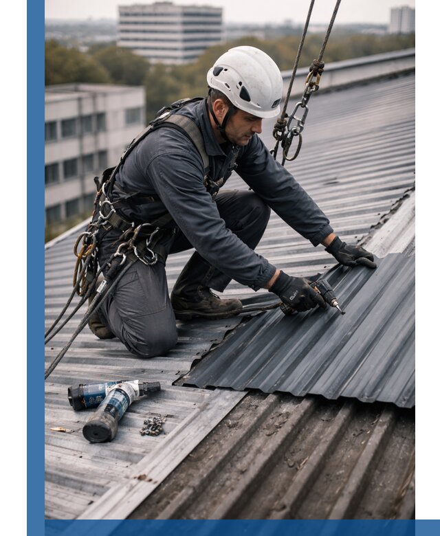 Ремонт профнастила на кровле в Томске, работы под ключ