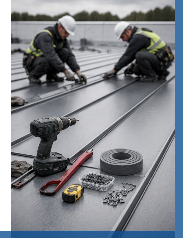 Монтаж фальцевой кровли в Томске от 1967 р. | ВЫСОТНИК-Тмс