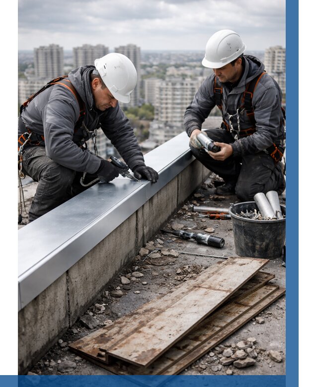 Замена парапетных крышек под ключ в Томске от 1311 р. | ВЫСОТНИК-Тмс