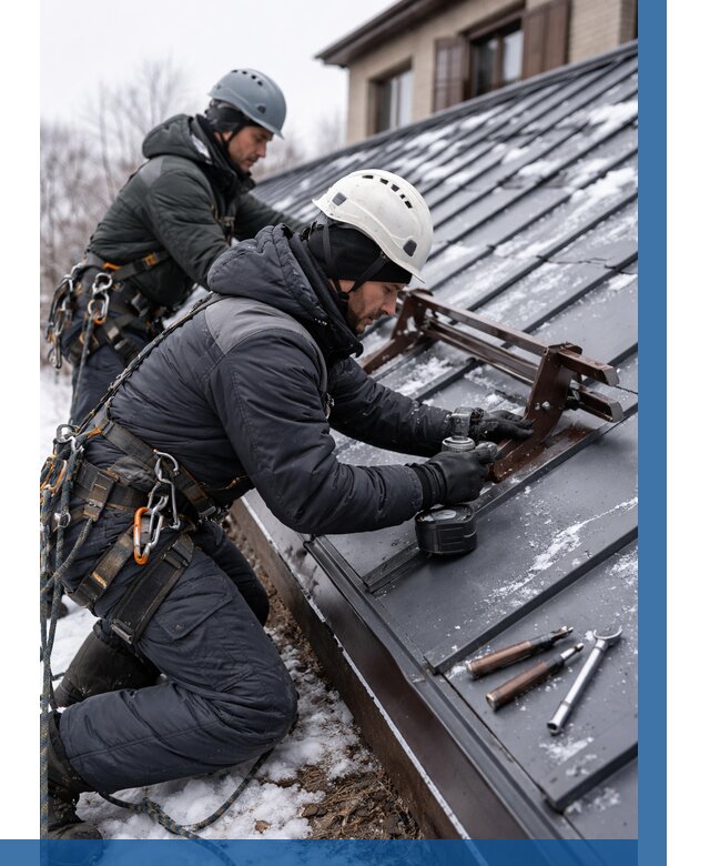 Монтаж снегозадержателей в Томске от 492 р. | ВЫСОТНИК-Тмс