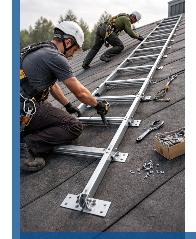 Профессиональный монтаж кровельной лестницы в Томске под ключ