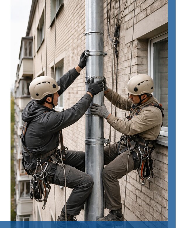 Замена водосточных труб в Томске от 7103 р. | ВЫСОТНИК-Тмс