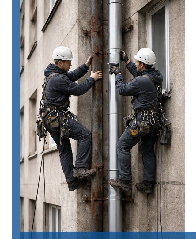 Замена водосточных труб в Томске: монтаж и демонтаж под ключ