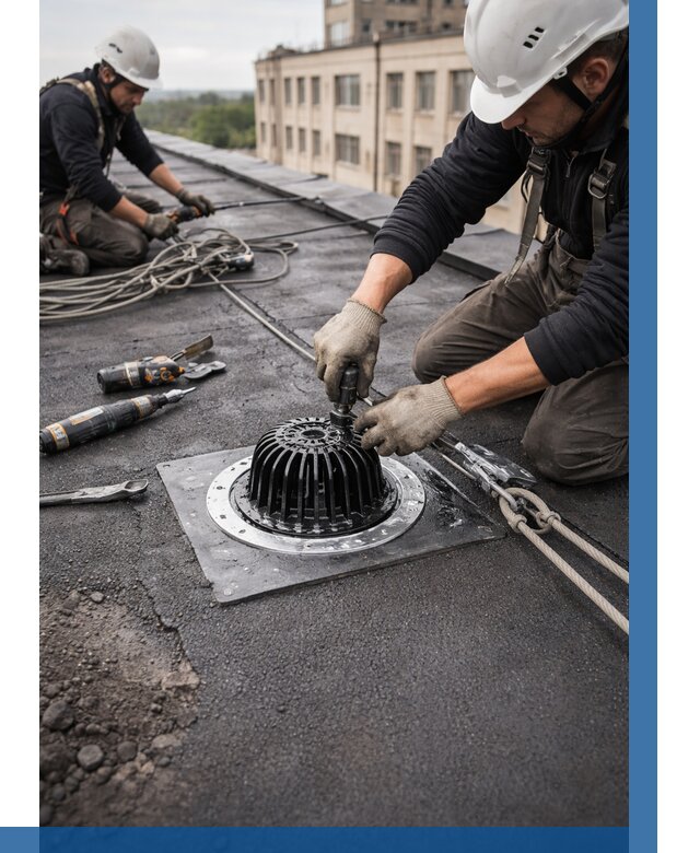 Установка водосточных воронок в Томске цена от 3824 р. | ВЫСОТНИК-Тмс