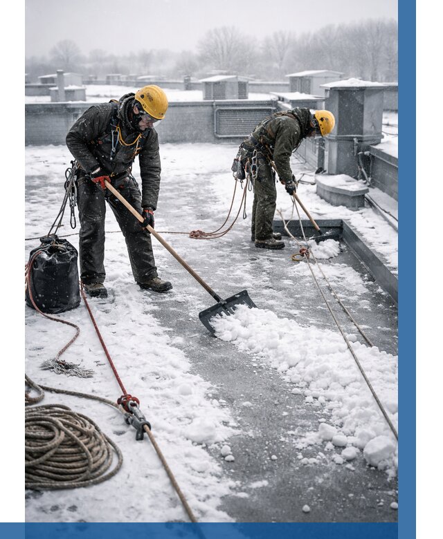 Очистка крыши от снега в Томске от 8195 р. | ВЫСОТНИК-Тмс