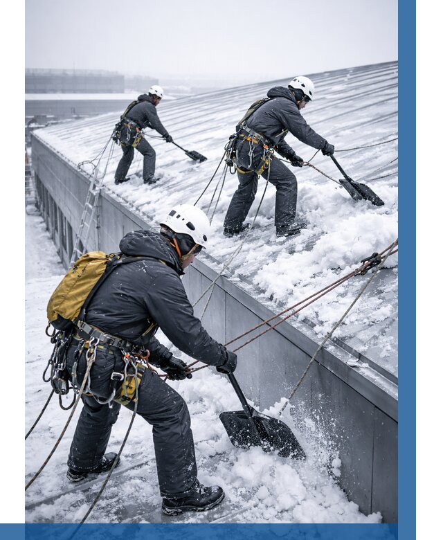 Очистка навесов от снега в Томске от 4917 р. | ВЫСОТНИК-Тмс