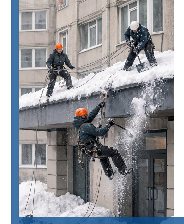 Безопасная очистка навесов от снега в Томске круглогодично