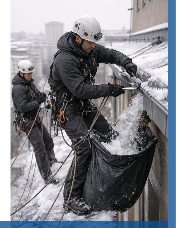 Аварийная очистка крыши в Томске под ключ от 328 р. | ВЫСОТНИК-Тмс