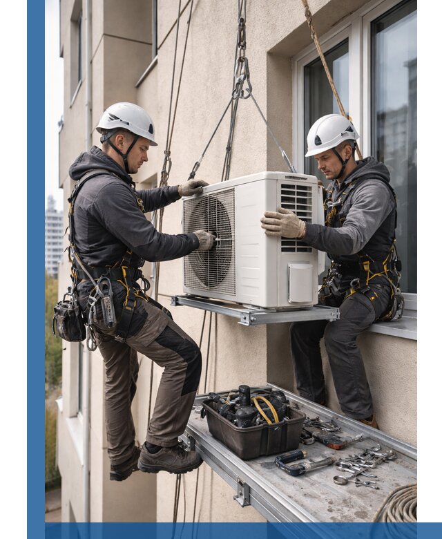 Перенос внешнего блока кондиционера в Томске с монтажом и крепежом