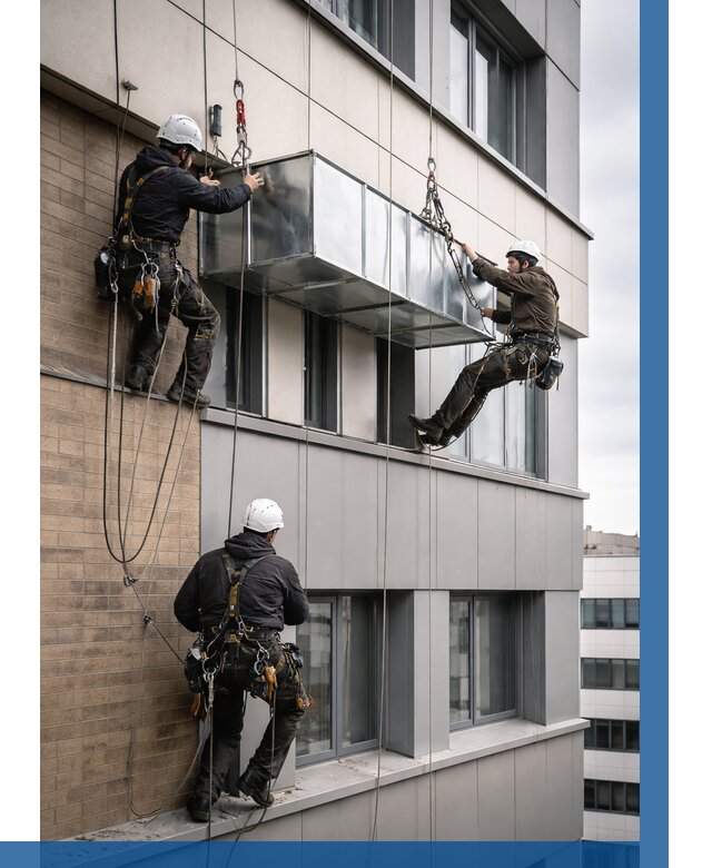 Монтаж воздуховодов на фасаде в Томске от 1639 р. | ВЫСОТНИК-Тмс