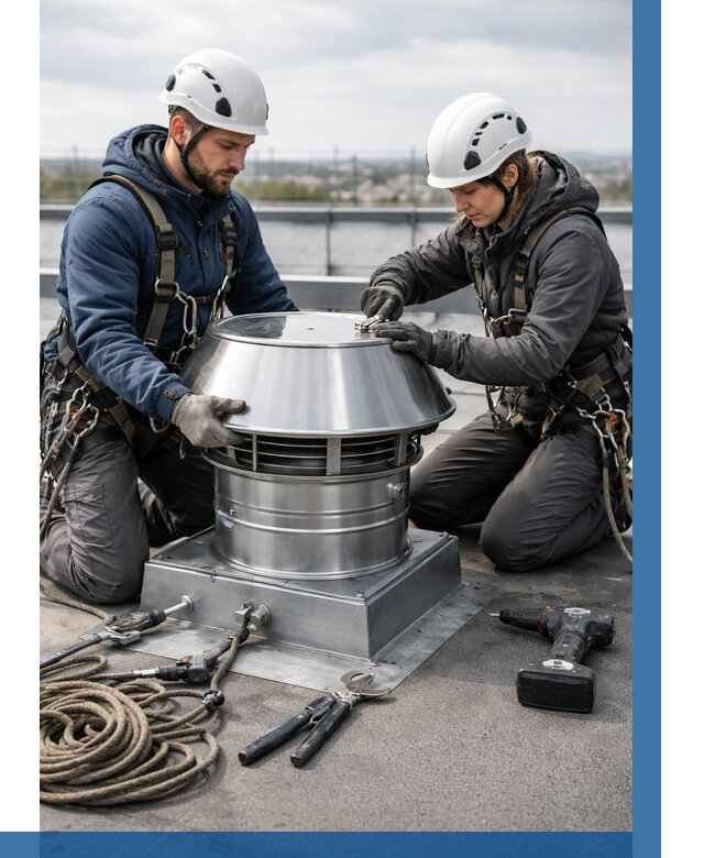 Установка дефлекторов на кровле в Томске от 4917 р. | ВЫСОТНИК-Тмс