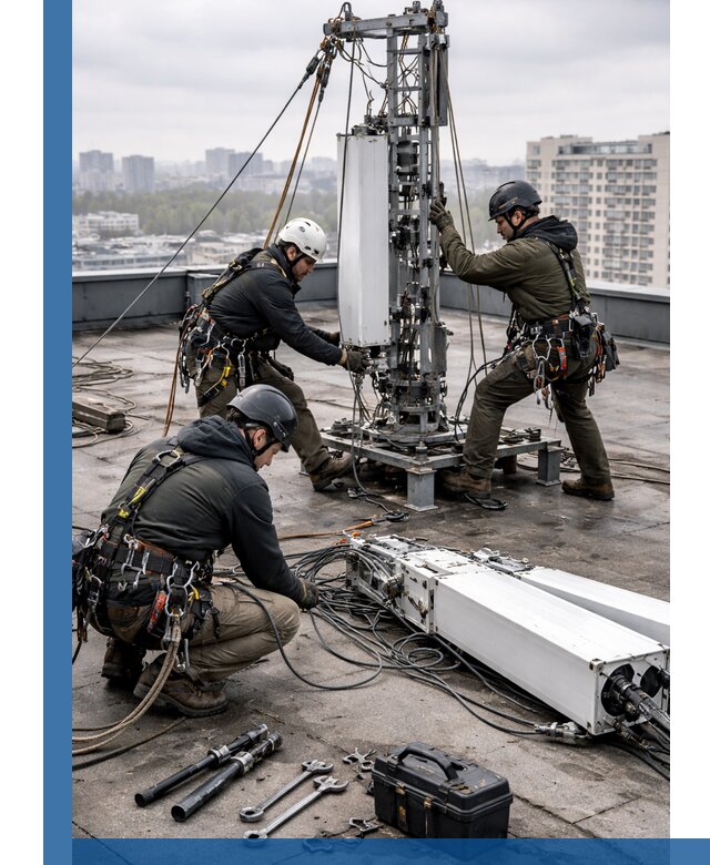 Демонтаж антенн на крыше зданий в Томске с гарантией