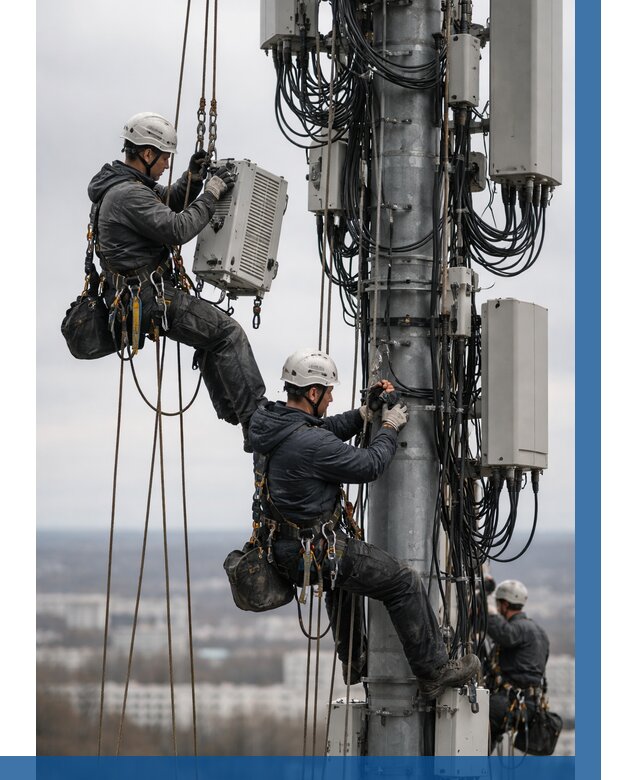Монтаж оборудования связи на мачте в Томске от 8195 р. | ВЫСОТНИК-Тмс