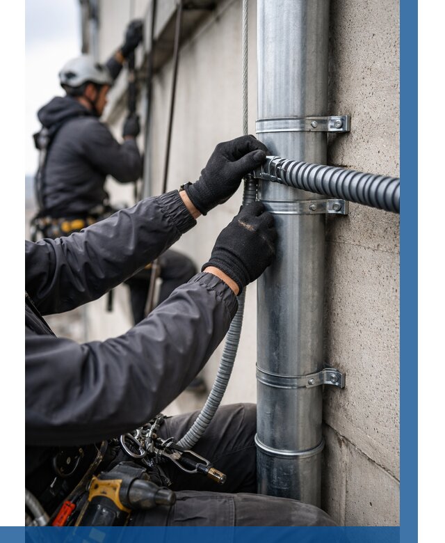 Монтаж гофры для кабеля в Томске от 328 р. | ВЫСОТНИК-Тмс