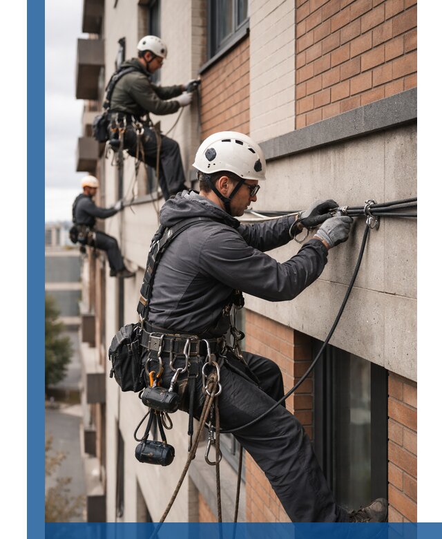 Крепление кабеля на фасаде монтаж и крепеж в Томске