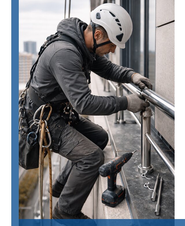 Монтаж ограждений на высоте в Томске для зданий и конструкций