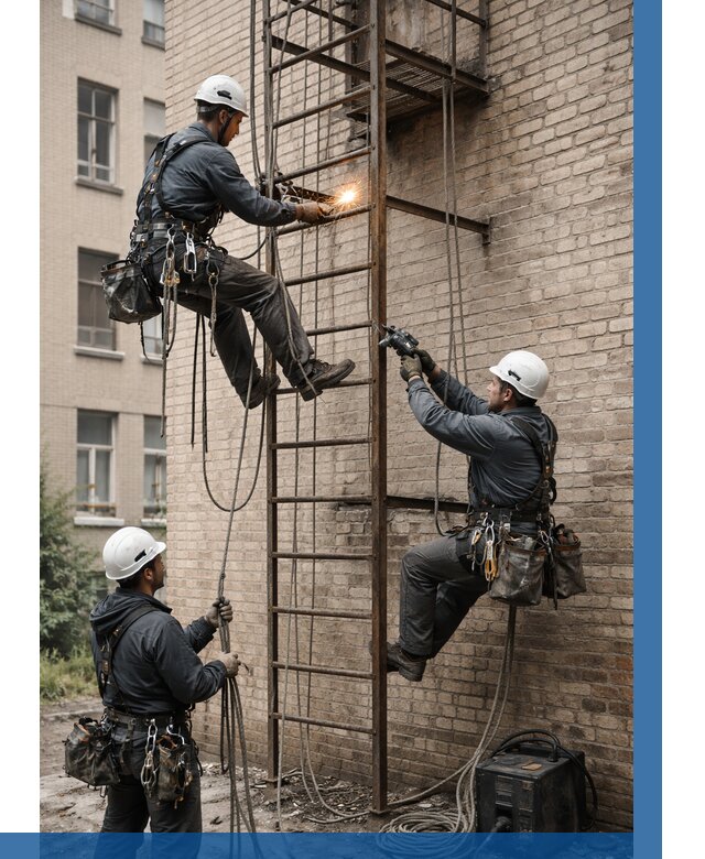 Ремонт пожарной лестницы в Томске от 8195 р. | ВЫСОТНИК-Тмс